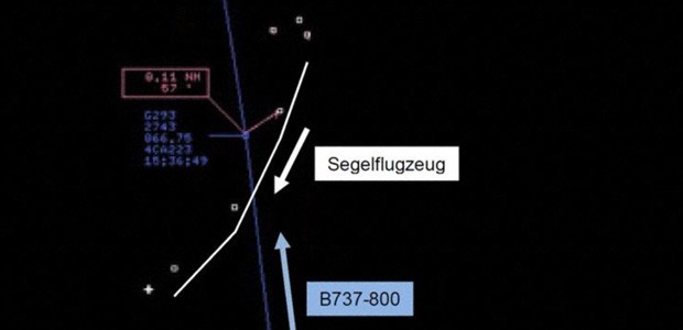 Radar-Aufzeichnung der Bundeswehr: Es wurde knapp.