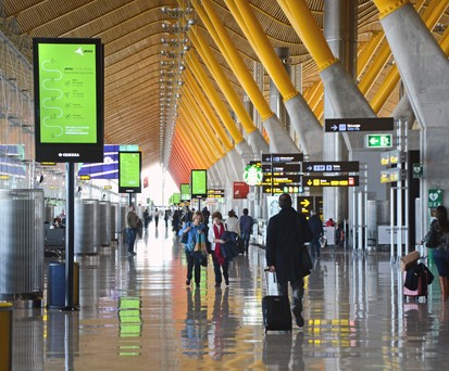 <strong>Platz 9: </strong>Spanien: 19.289 Starts pro Woche. Hier zu sehen, der Flughafen Madrid-Barajas.