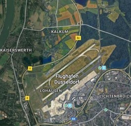 Flughafen Düsseldorf: Gefährliches Treffen in Anflugschneise.