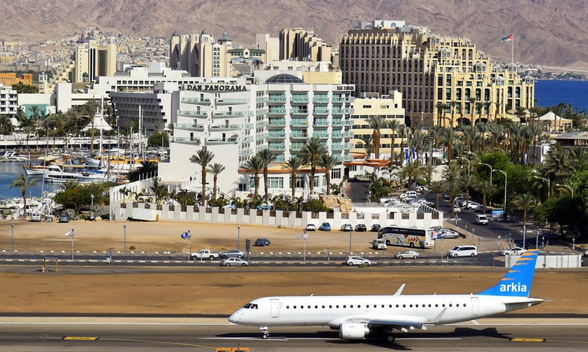 Embraer von Arkia in Eilat: Gesunkene Nachfrage.