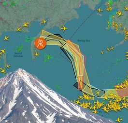 vulkan klyuchevskaya asche flightradar 01