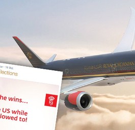 Tweet von Royal Jordanian: Nimmt die Aktualität auf.