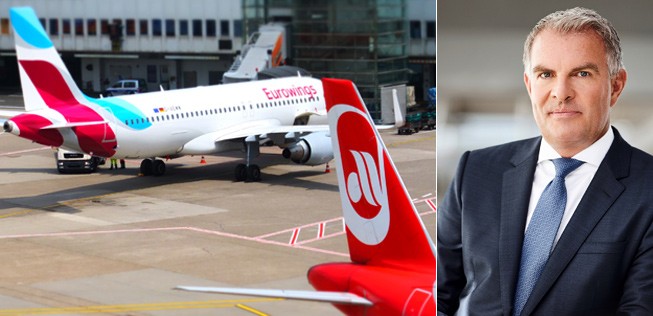 Maschinen von Lufthansa-Tochter Eurowings und Air Berlin sowie Carsten Spohr: Der Lufthansa-Chef hat einen Termin beim Notar.