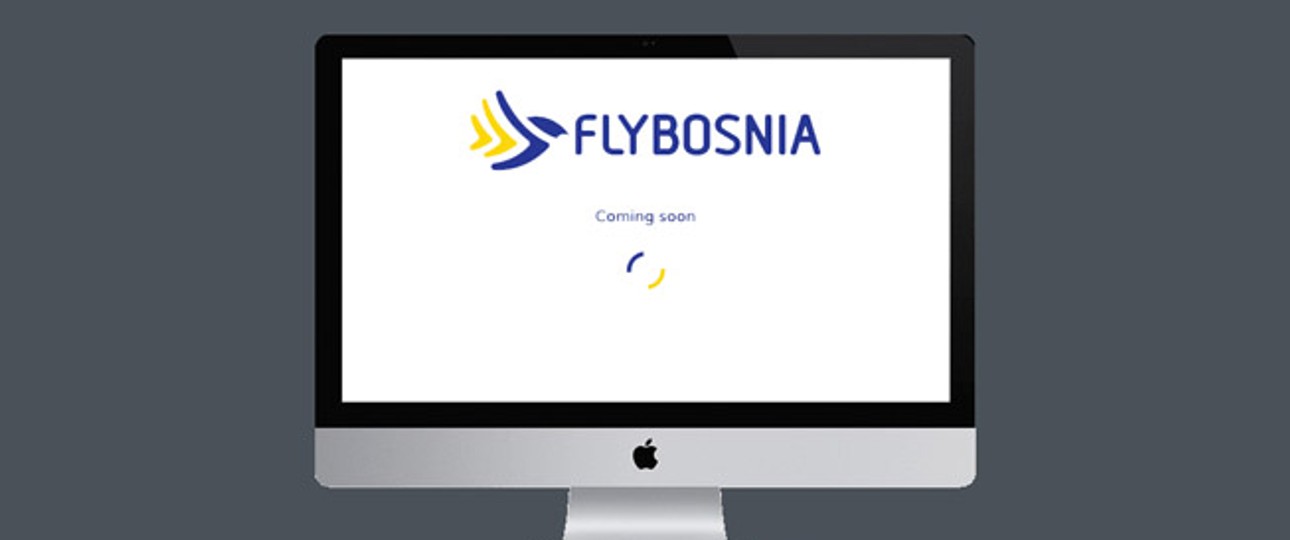 Webseite von Flybosnia: Noch im Aufbau.