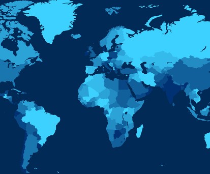 Wordl map: Bookings to Europe have dropped sharply.