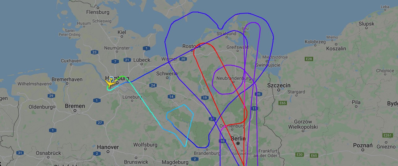 Ein Herz zum Abschied: Die Testpiloten verabschieden den Airbus A380.