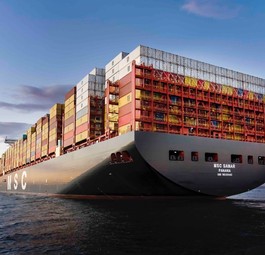 Containerschiff von MSC: Luftfracht kann die Seefracht ergänzen.