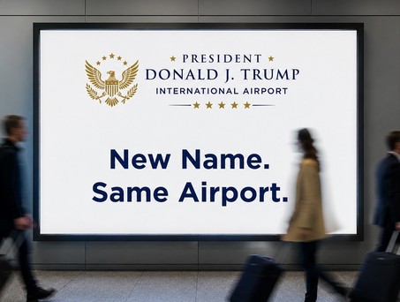 So wirbt der Flughafen für den Namenswechsel (Symbolbild): Der neue Name kommt nicht nur gut an.