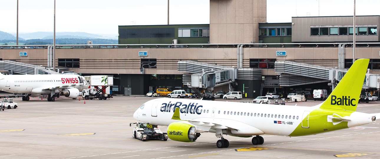Airbus A220 von Air Baltic in Zürich: Nach dem aktuellen Winterflugplan beendet Swiss die Zusammenarbeit.
