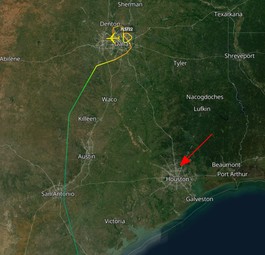 Der Flugverlauf nach Dallas und das eigentliche Ziel Houston: Der Vorfall wirft viele Fragen auf.
