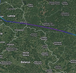 Der Flugverlauf: Flug RCH4555 war rund 1:15 Stunde unterwegs.